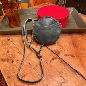 Portland Leather Circle Crossbody ~ Lagoon in Small Version 7"